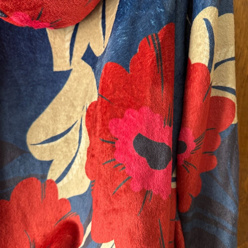 NWT Johnny Was Adler Blue/Red/Fuchsia/Tan Flowers Hooded Sherpa Jacket X-Large - Picture 11 of 12
